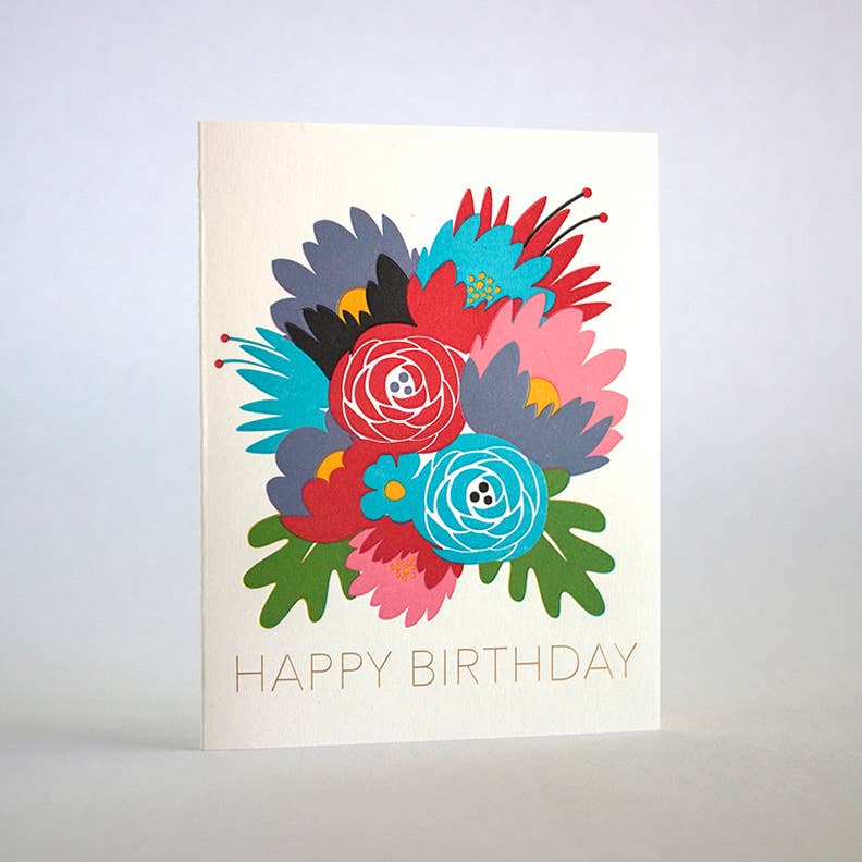 Fugu Fugu - Birthday Flowers Card-Fugu Fugu Press-treehaus