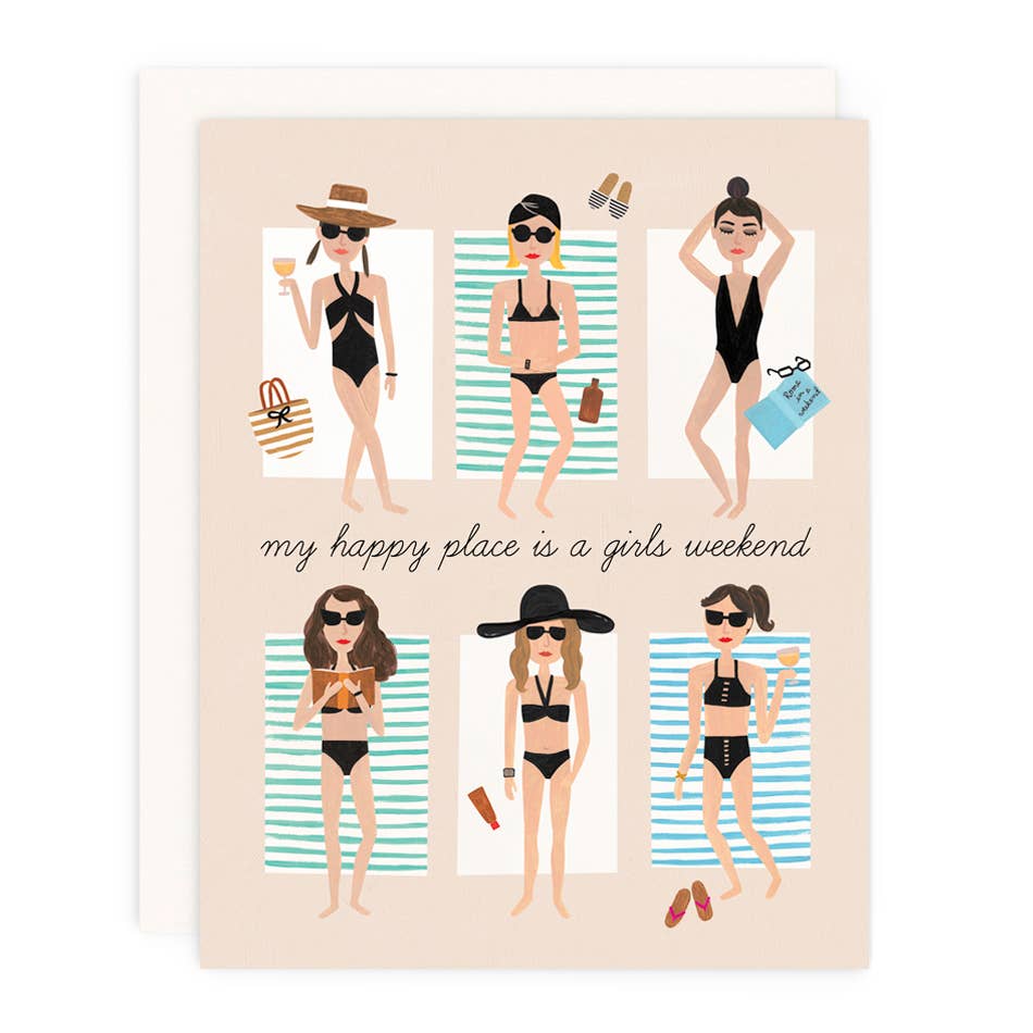 Girl w/ Knife - Happy Place Greeting Card-Girl w/ Knife-treehaus