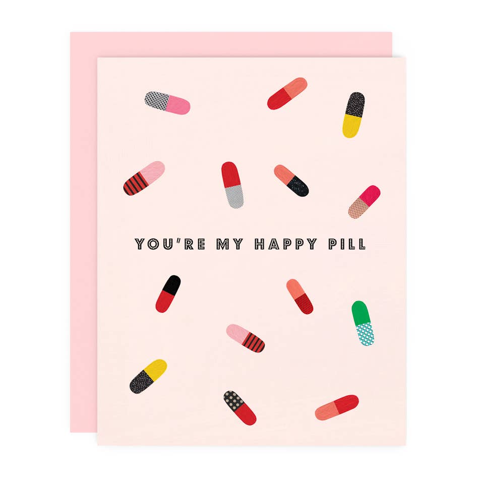 Girl w/ Knife - You’re My Happy Pill Greeting Card-Girl w/ Knife-treehaus