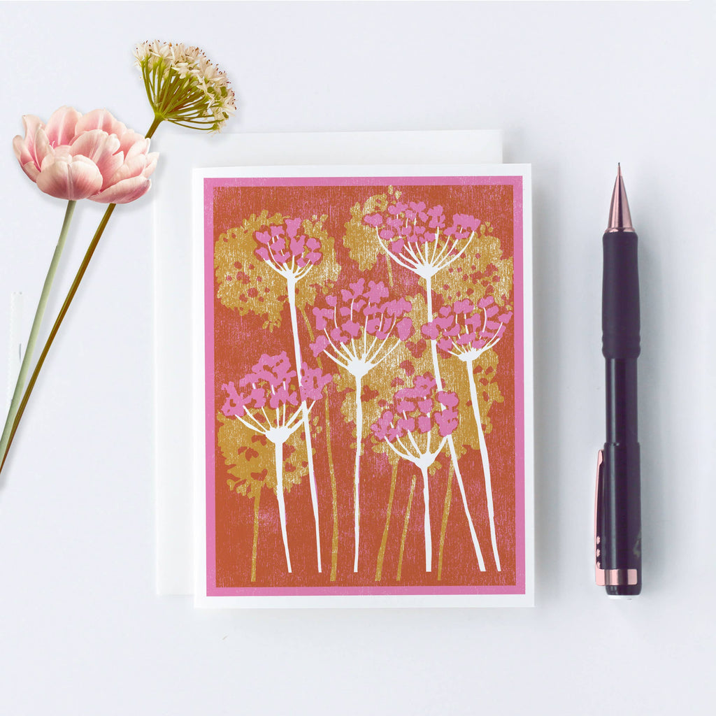 Heartell Press - Pink and Gold Floral Card-Heartell Press-treehaus