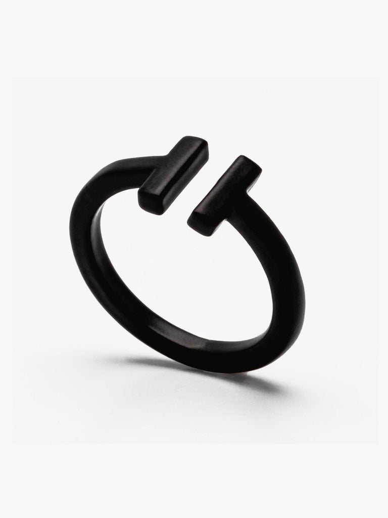 Locked and Layered - Two-T Adjustable Ring - Black Matte-Locked and Layered-treehaus