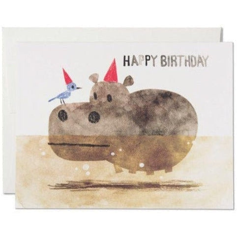 Red Cap Cards - Bird and Hippo Birthday-Red Cap Cards-treehaus