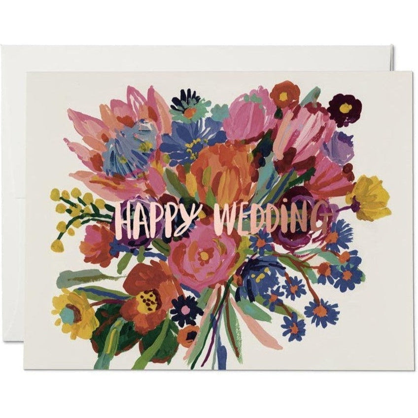 Red Cap Cards - Happy Wedding Flowers-Red Cap Cards-treehaus