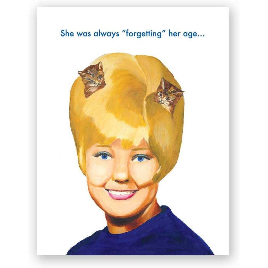 The Mincing Mockingbird - Forgetting Her Age Birthday Card-The Mincing Mockingbird-treehaus
