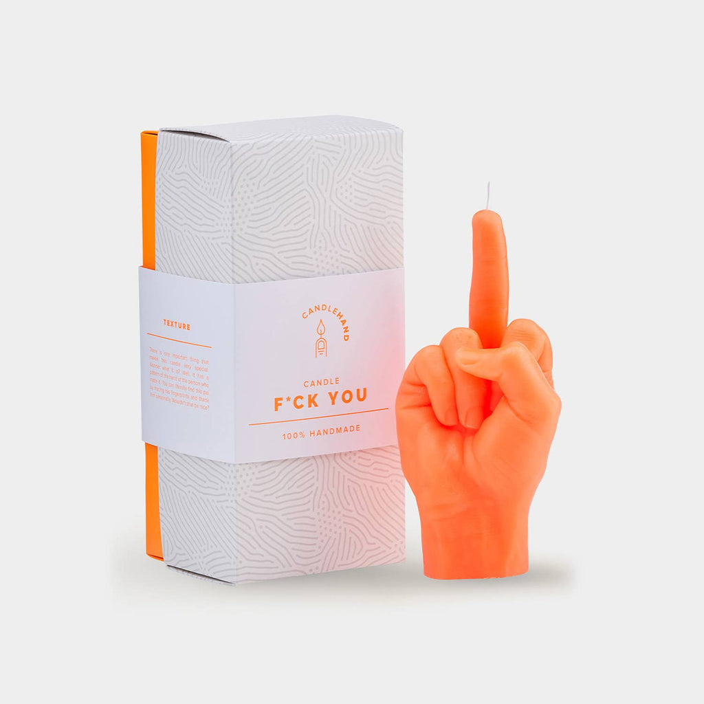 54 Celsius - CandleHand "F*ck You" Candle - 8" - Neon Orange-54 Celsius-treehaus