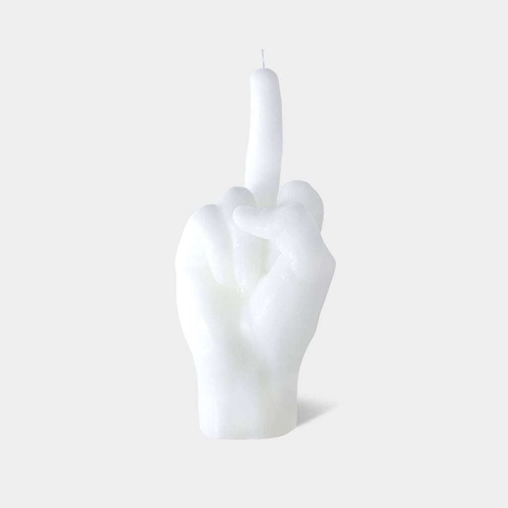 54 Celsius - CandleHand "F*ck You" Candle - Handmade, 8" Tall, Real Skin: White-54 Celsius-treehaus