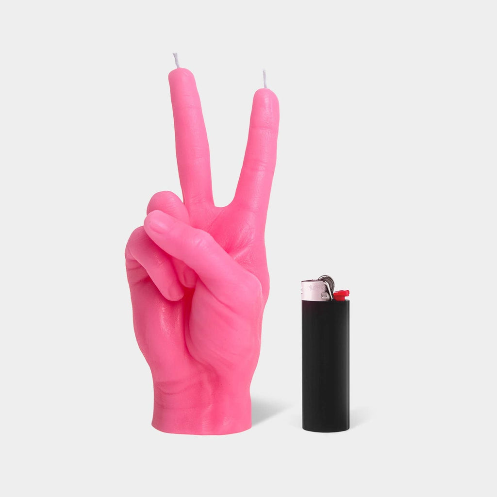 54 Celsius - CandleHand "Peace" Candle - 8" - Pink-54 Celsius-treehaus