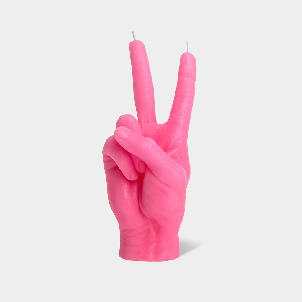 54 Celsius - CandleHand "Peace" Candle - 8" - Pink-54 Celsius-treehaus