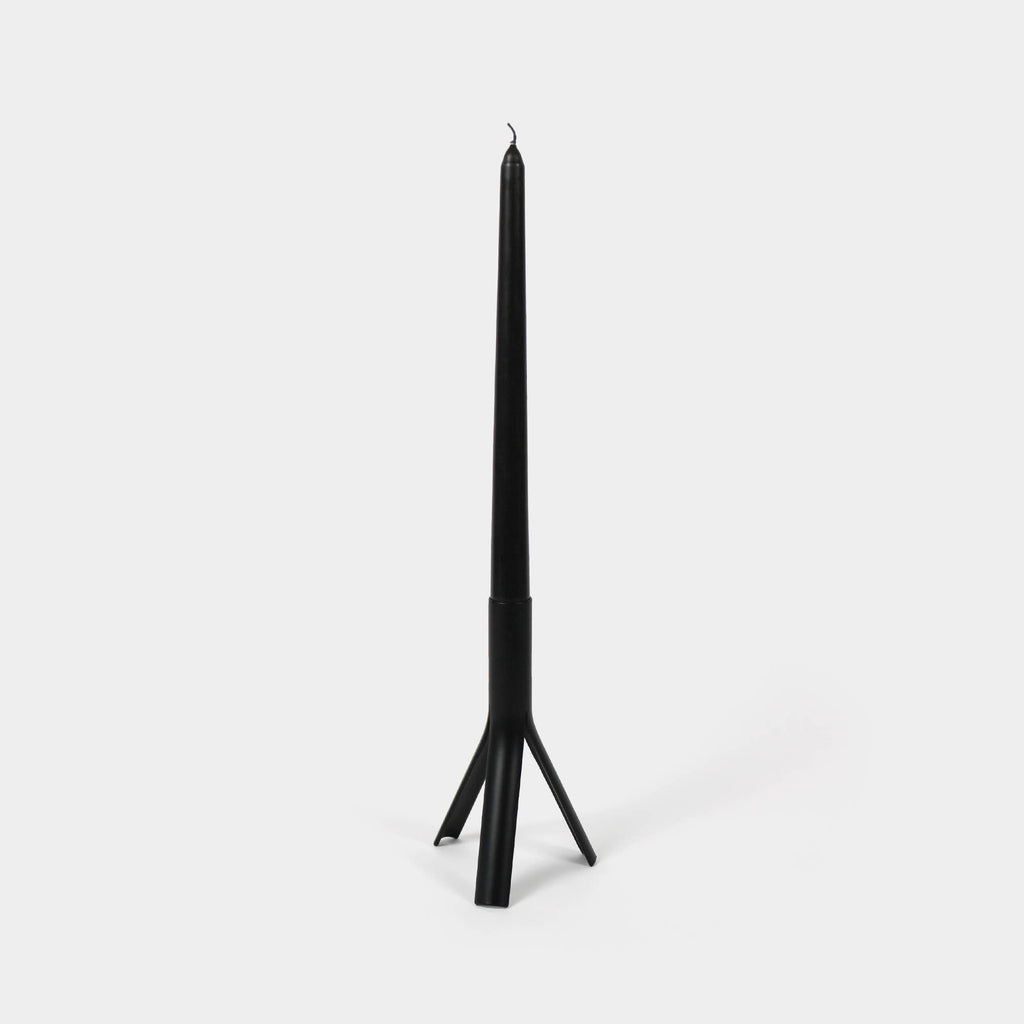 54 Celsius - Set - Taper Candles (4 Pack) + Steel Rocket Candle Holder - Black-54 Celsius-treehaus