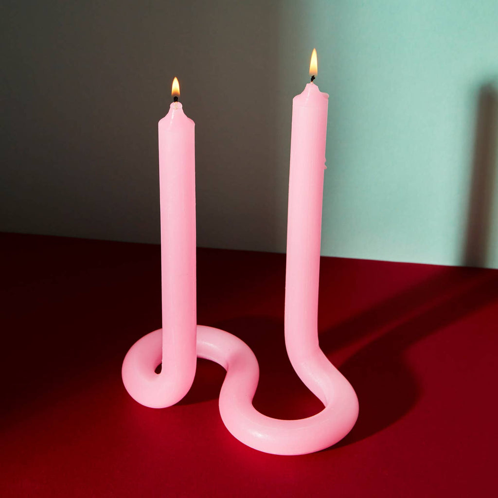 54 Celsius - Twist Candle Sticks 9.5" - Light Pink-54 Celsius-treehaus