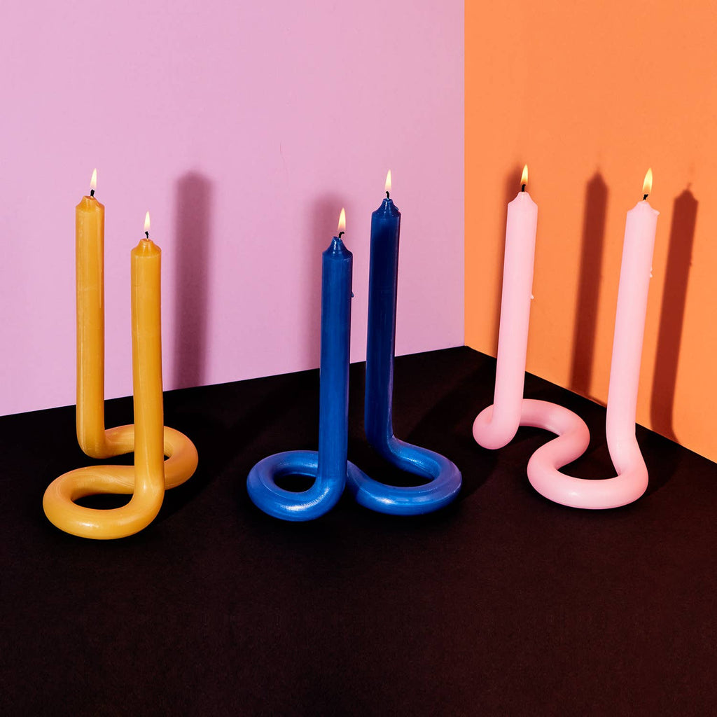 54 Celsius - Twist Candle Sticks 9.5" - Light Pink-54 Celsius-treehaus