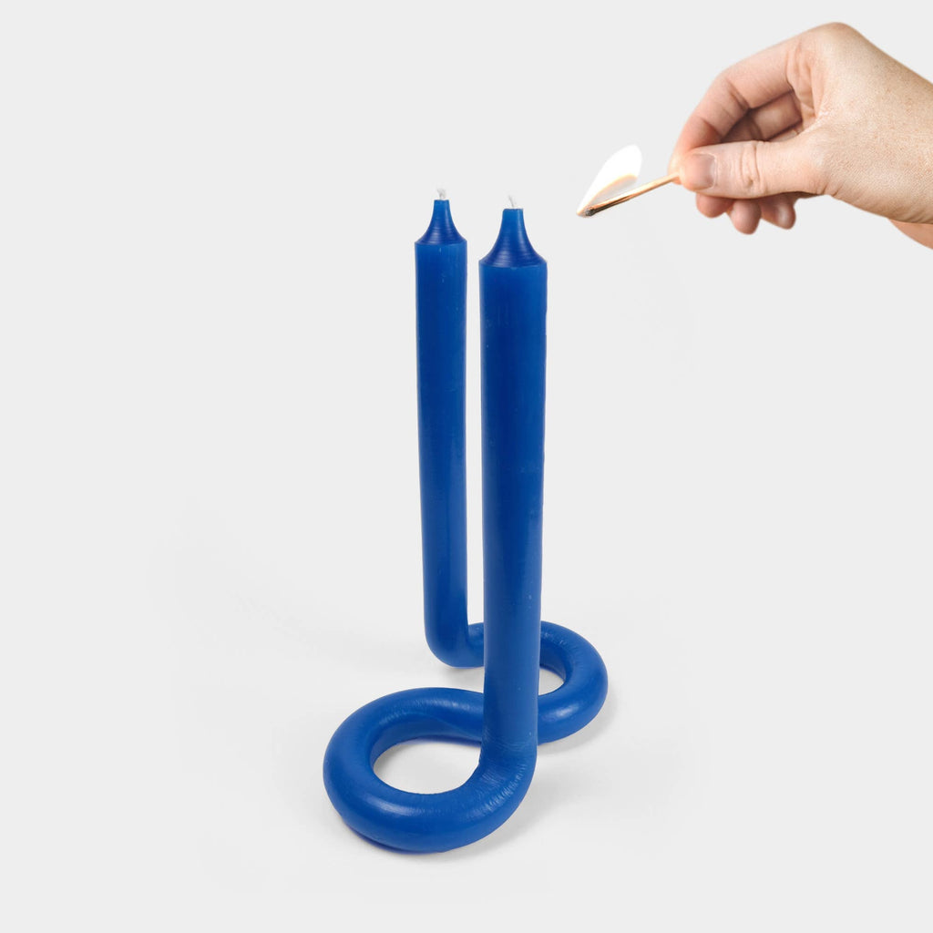 54 Celsius - Twist Candle Sticks 9.5" - Royal Blue-54 Celsius-treehaus