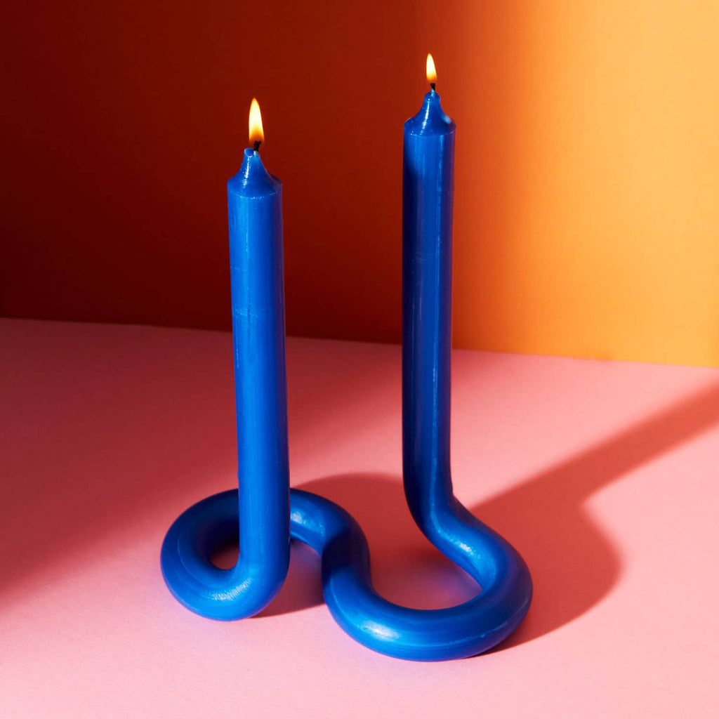 54 Celsius - Twist Candle Sticks 9.5" - Royal Blue-54 Celsius-treehaus