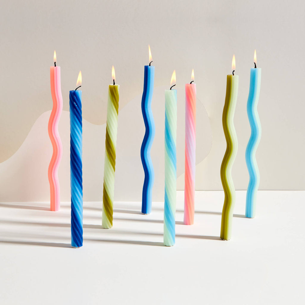 54 Celsius - Wiggle Candles - 11" - Blue-54 Celsius-treehaus