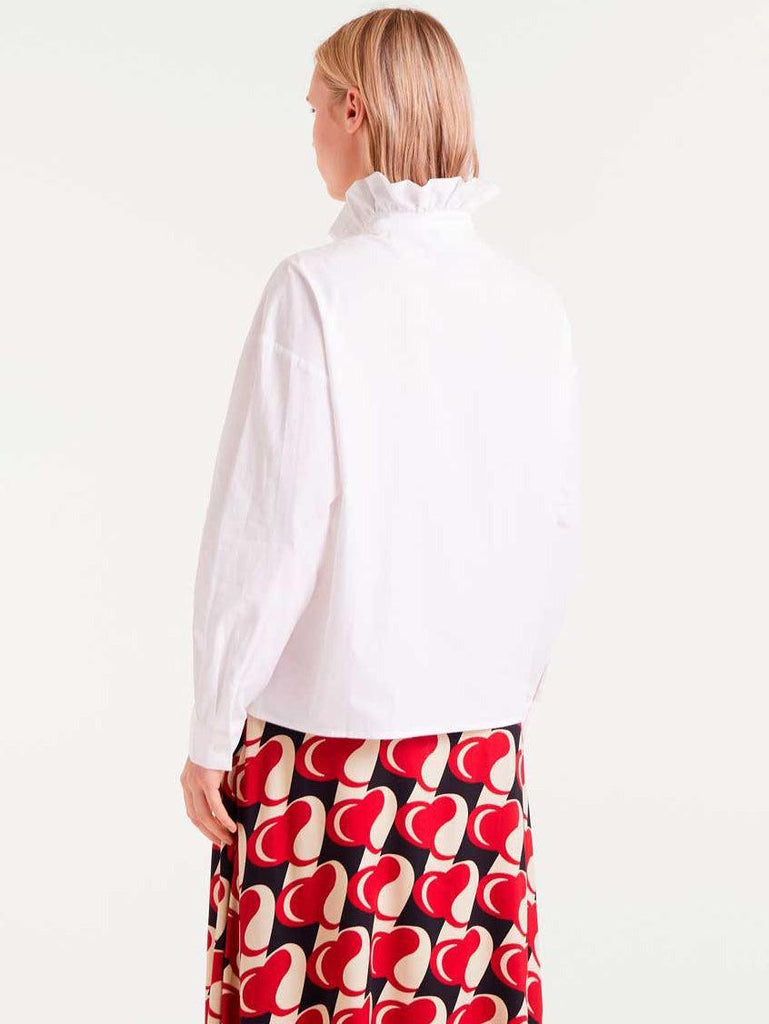 Compañia Fantasica - Ruffle Front Shirt - White-Compañia Fantasica-treehaus
