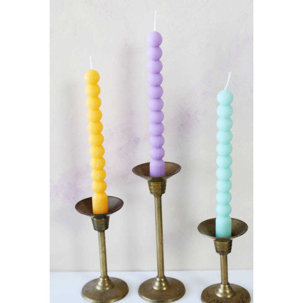 Acute Designs - Taper Candles Lined - Dusty blue - Set of two-Acute Designs-treehaus