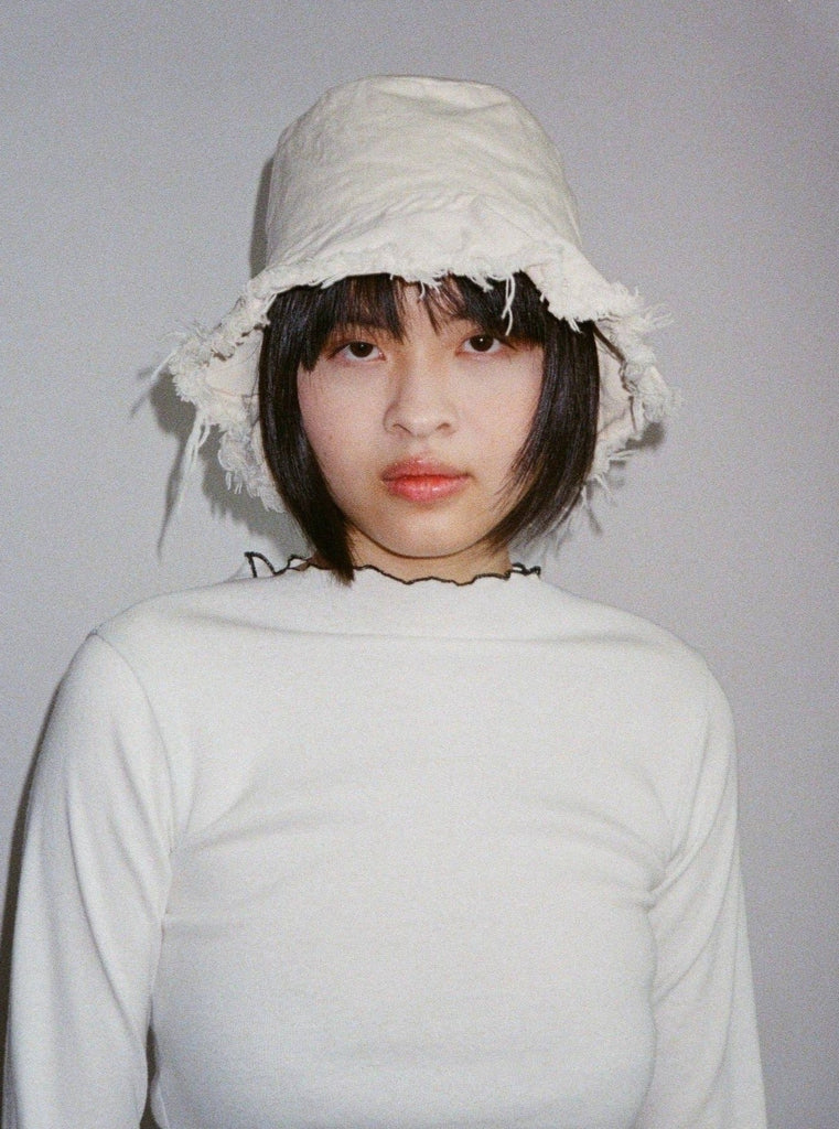 Ashley Rowe - Small Brim Bucket Hat - Cream-Ashley Rowe-treehaus