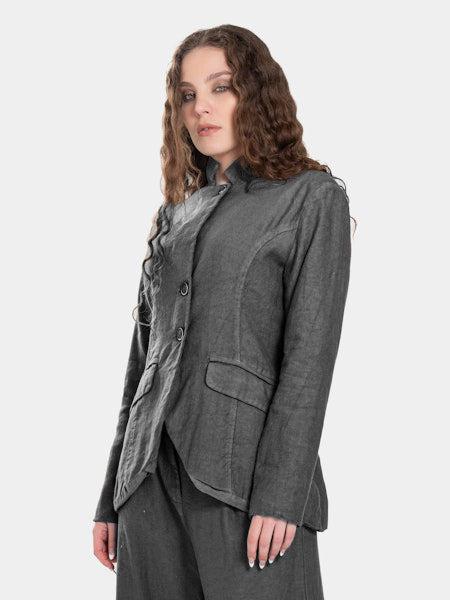 Baci - Flap Pocket Jacket - Pewter-Baci-treehaus