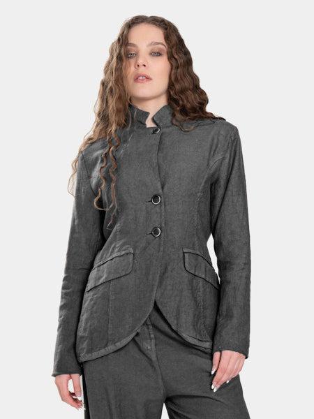 Baci - Flap Pocket Jacket - Pewter-Baci-treehaus