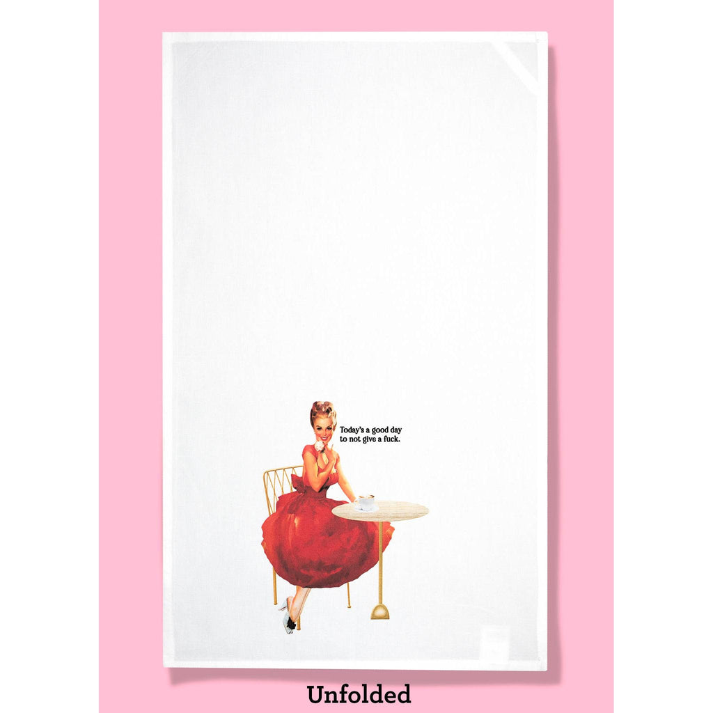 Bad Grandma Designs - Today's a Good Day To Not Give A Fuck Dishtowel-Bad Grandma Designs-treehaus