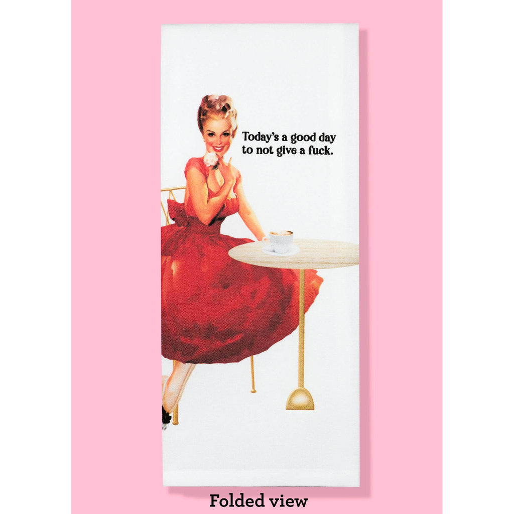 Bad Grandma Designs - Today's a Good Day To Not Give A Fuck Dishtowel-Bad Grandma Designs-treehaus