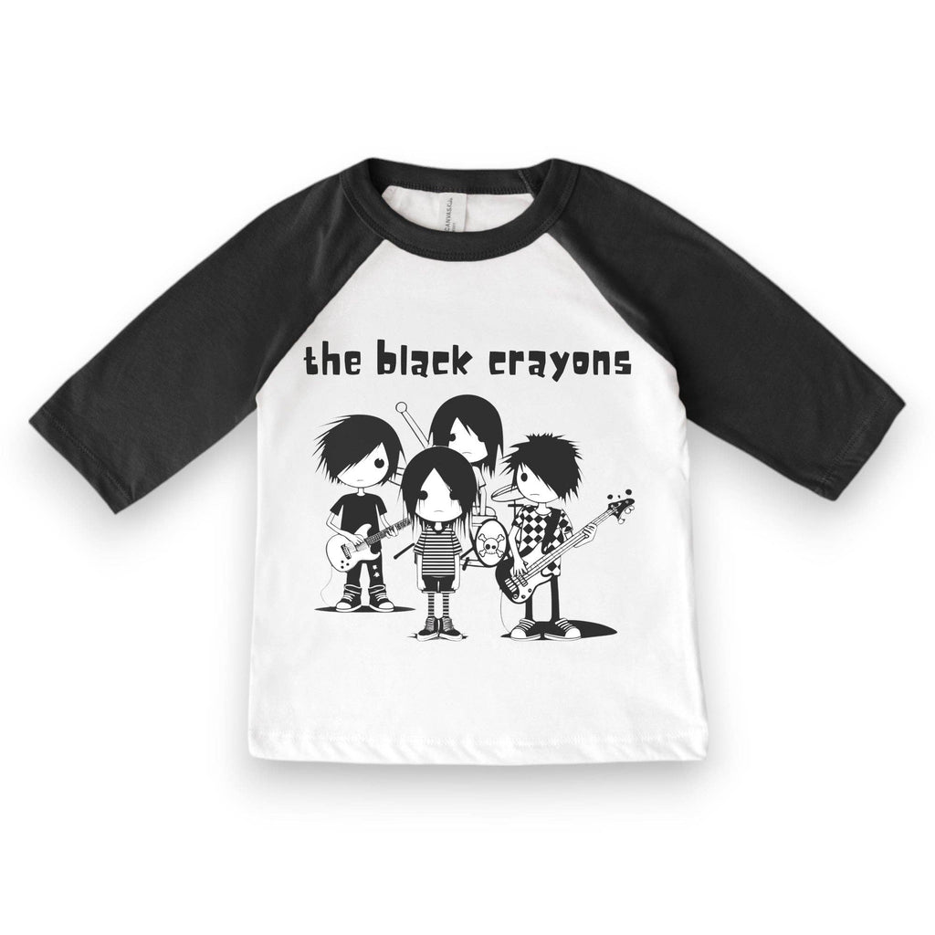 Best Day Ever Kids - Black Crayons Baseball Tee-Best Day Ever Kids-treehaus