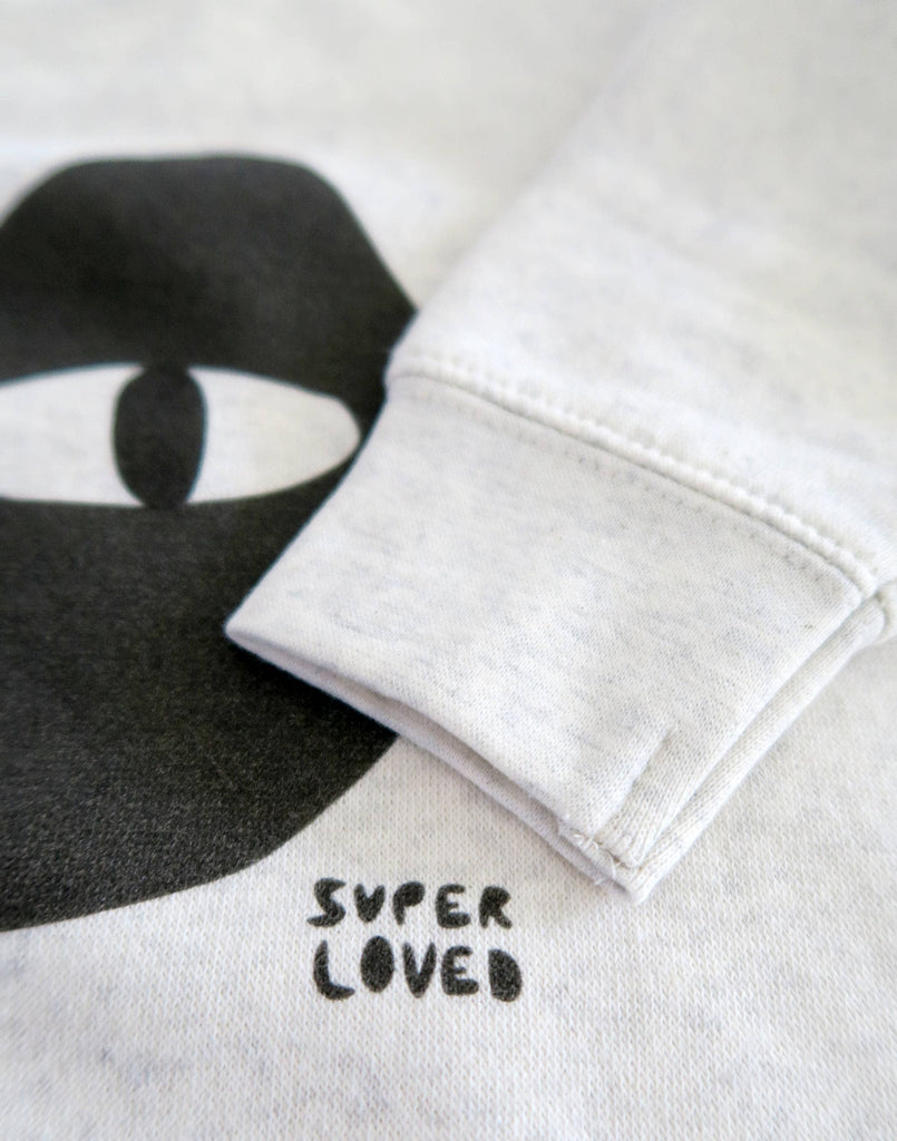 Black Cat Sweatshirt - Heathered Natural-Joseph + Sue-treehaus