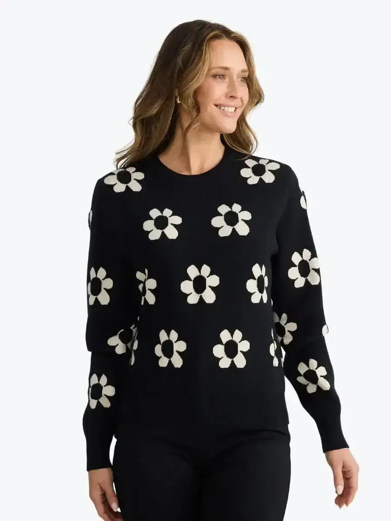 Brave + True - Flower Knit - Black w/ Natural-brave+true-treehaus
