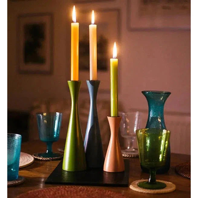 British Colour Standard - Wooden Candle Holder - Medium - Olive-British Colour Standard-treehaus