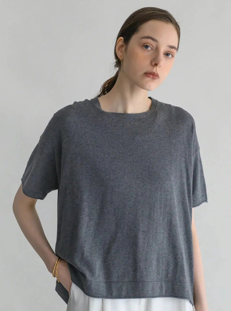 CT Plage - Cotton/Cashmere Short Sleeve Pullover-CT Plage-treehaus