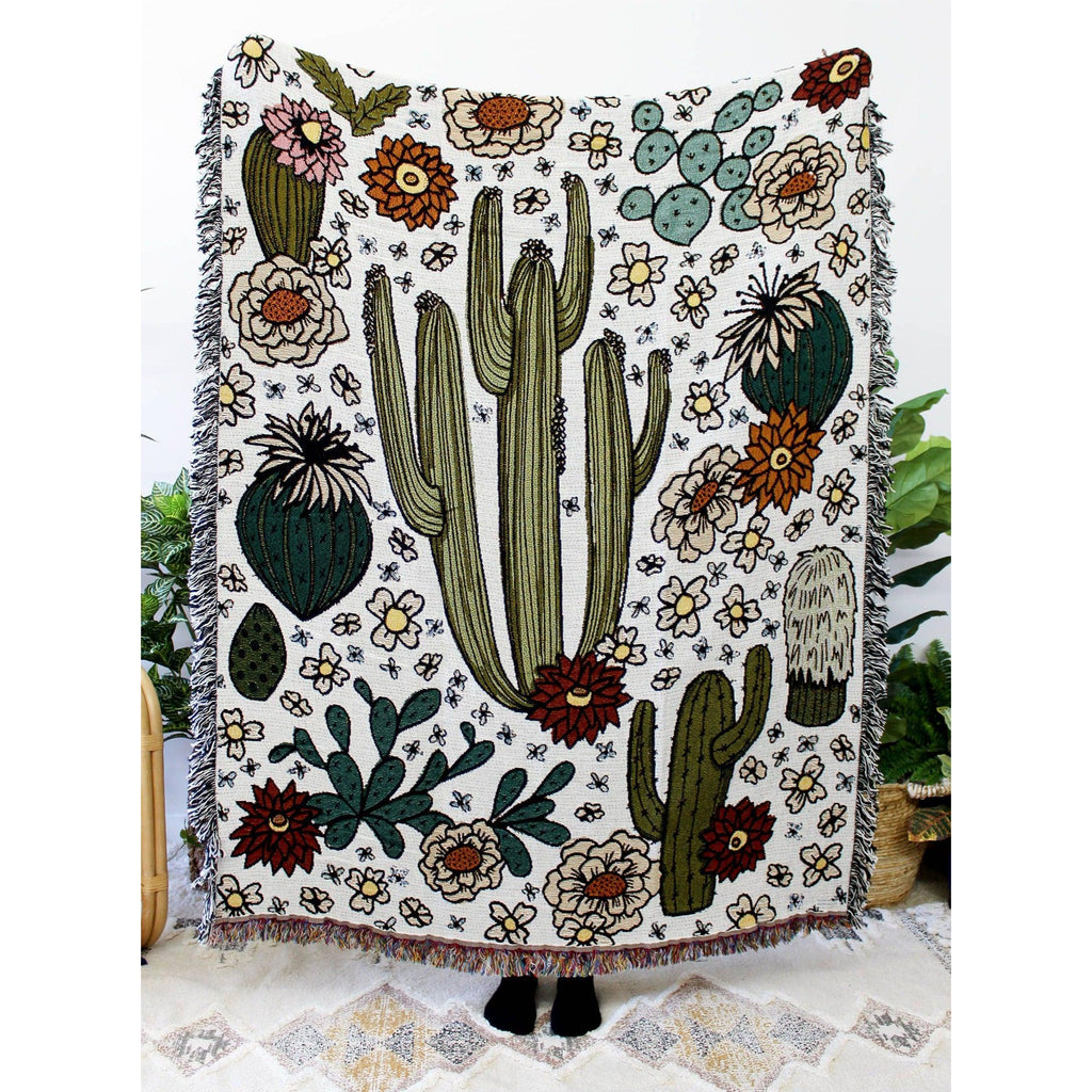 Calhoun & Co. - Cactus Party Tapestry Blanket-Calhoun & Co.-treehaus