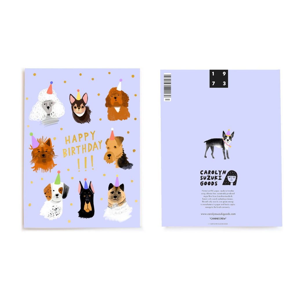 Carolyn Suzuki - CANINE CREW - Birthday Card-Carolyn Suzuki-treehaus