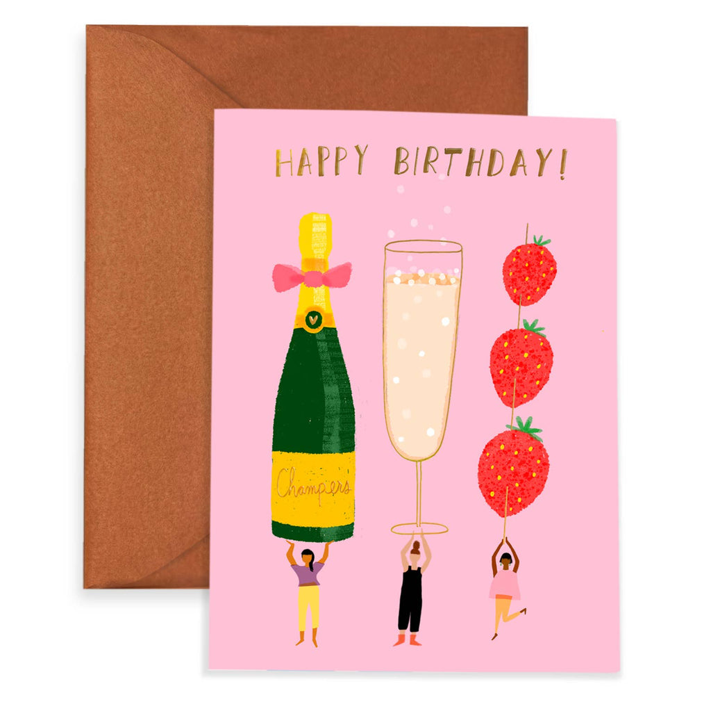 Carolyn Suzuki - CHAMPAGNE WISHES - Birthday Card-Carolyn Suzuki-treehaus