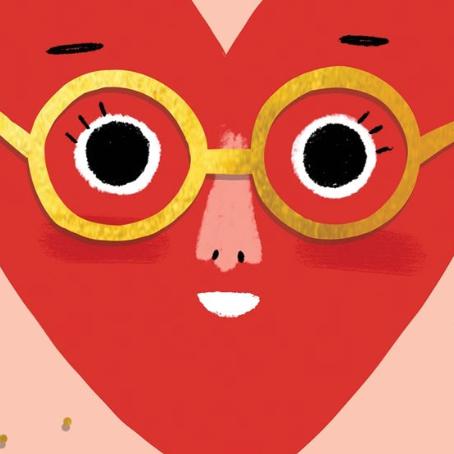 Carolyn Suzuki - HEART FACE - Valentine's Day Card-Carolyn Suzuki-treehaus