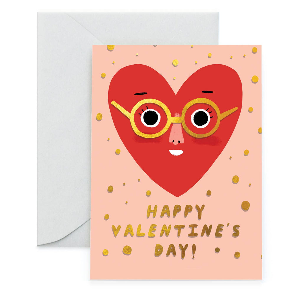 Carolyn Suzuki - HEART FACE - Valentine's Day Card-Carolyn Suzuki-treehaus