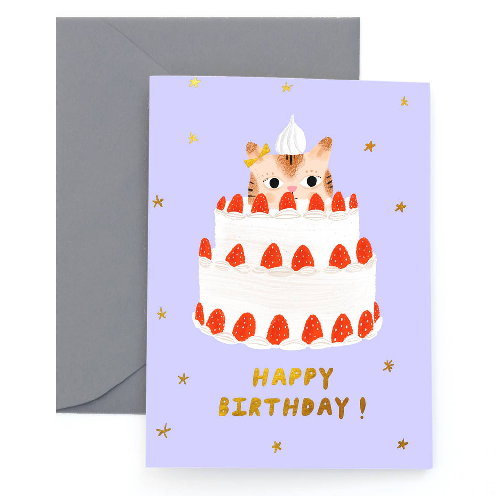 Carolyn Suzuki - KITTY CAKE - Birthday Card-Carolyn Suzuki-treehaus