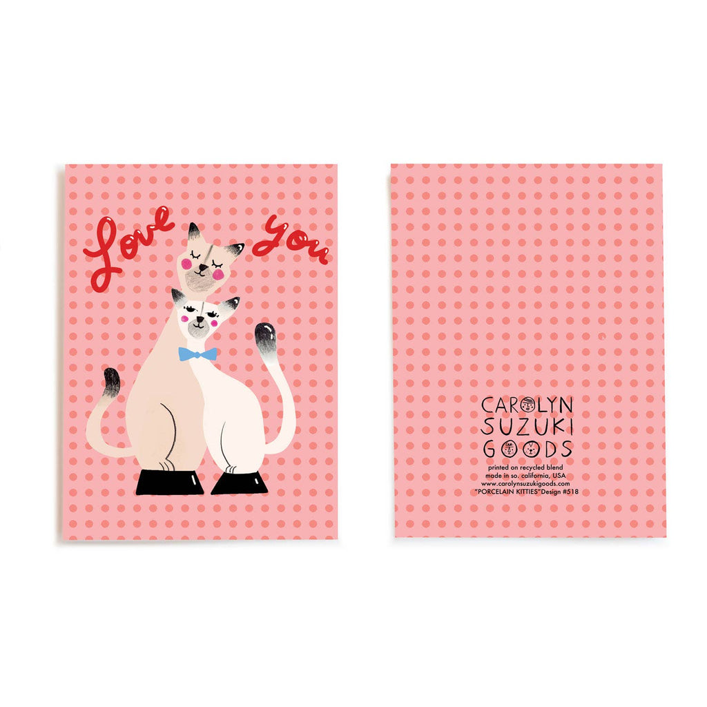 Carolyn Suzuki - PORCELAIN KITTIES - Love Card-Carolyn Suzuki-treehaus