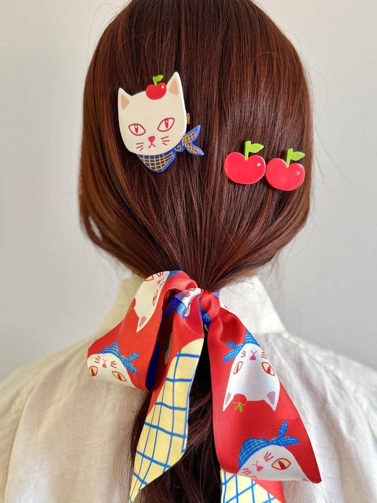 Centinelle - Apples Kitty Cat Alligator Hair Clip-Centinelle-treehaus