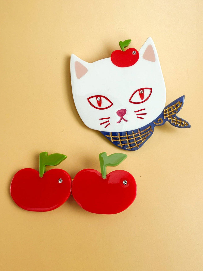 Centinelle - Apples Kitty Cat Alligator Hair Clip-Centinelle-treehaus