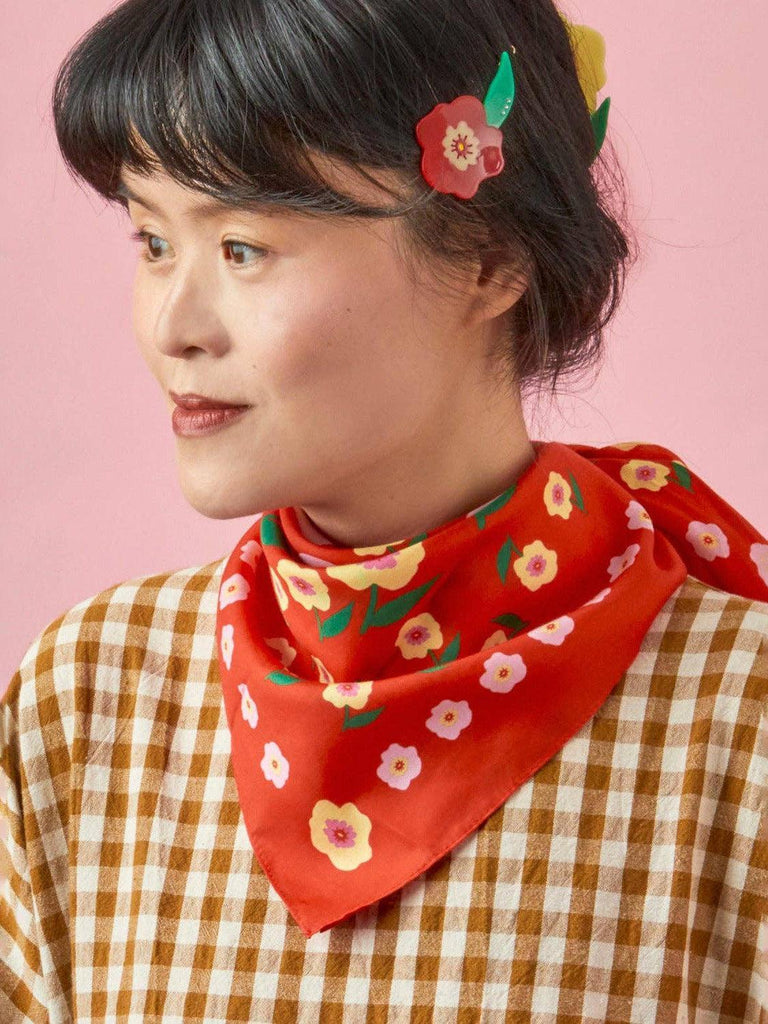 Centinelle - Cat Garden Gnome - Cotton Silk Bandana-Centinelle-treehaus