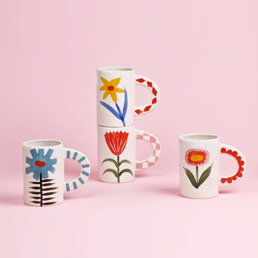 Handmade Coffee Mug - Blue Flower-ChagoArt-treehaus