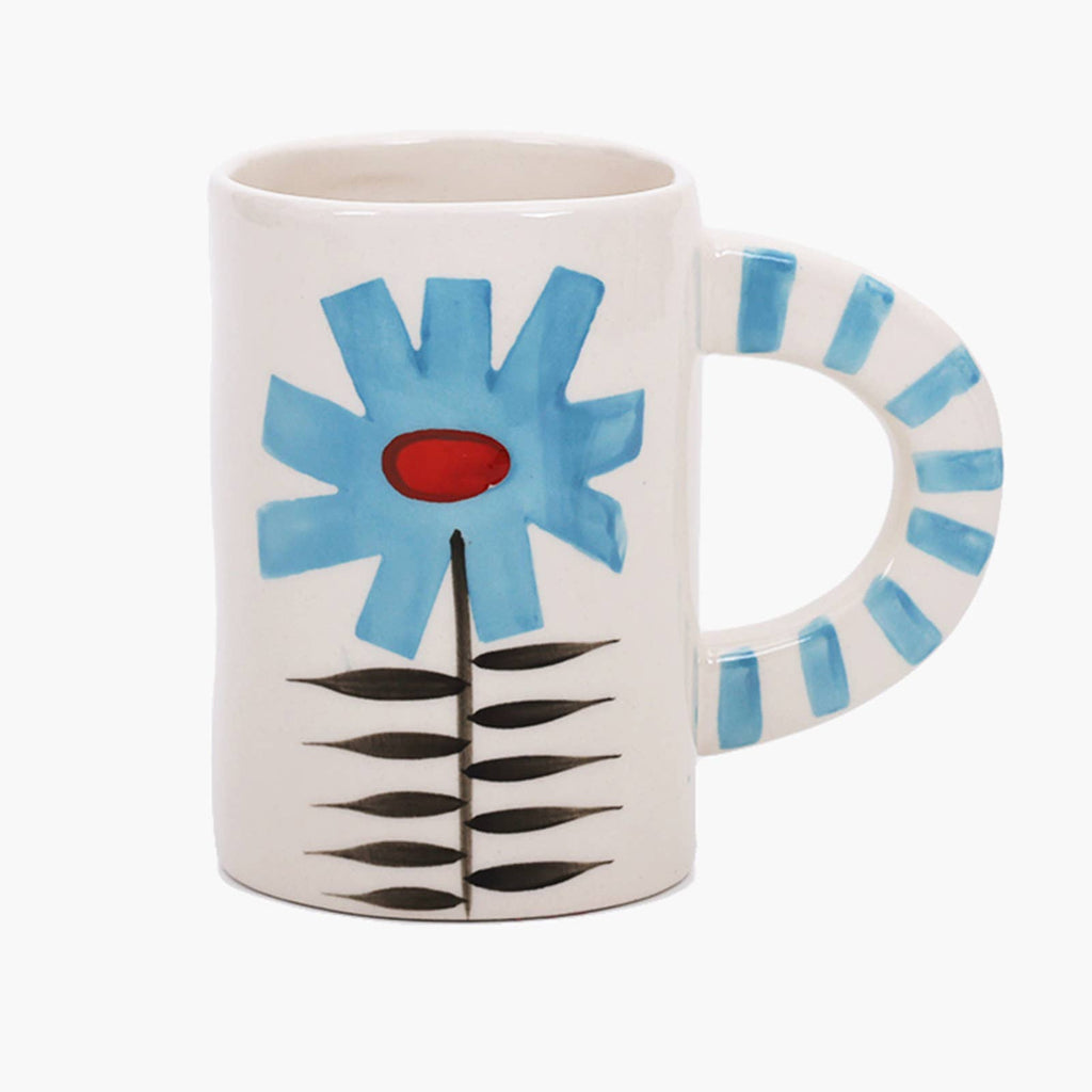 Handmade Coffee Mug - Blue Flower-ChagoArt-treehaus