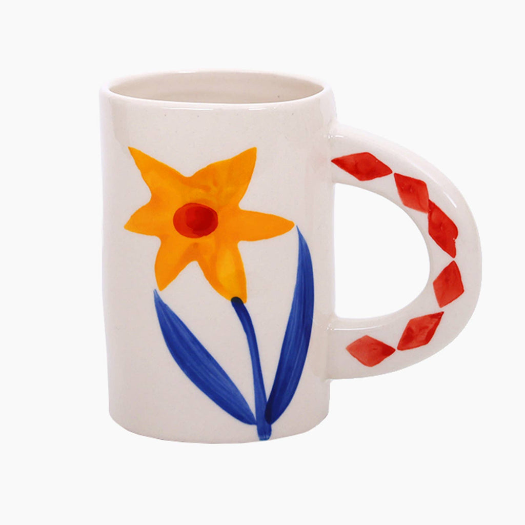 Handmade Coffee Mug - Yellow Flower-ChagoArt-treehaus