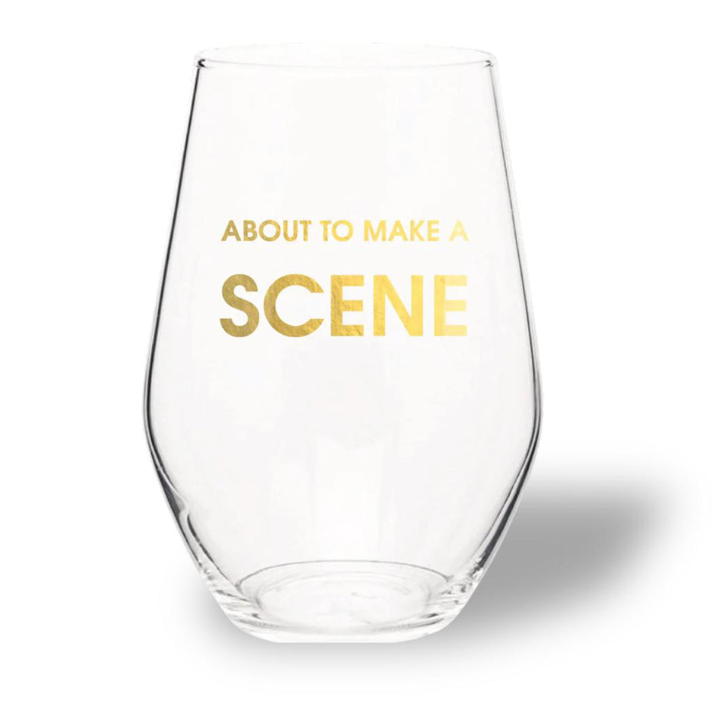 Chez Gagné - About to Make A Scene - Stemless Wine Glass-Chez Gagné-treehaus