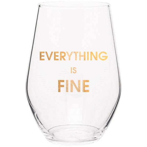 Chez Gagné - Everything Is Fine - Wine Glass-Chez Gagné-treehaus