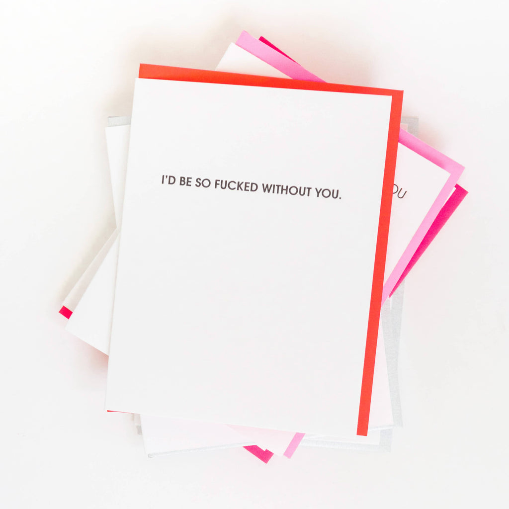 Chez Gagné - Fucked Without You - Letterpress Card-Chez Gagné-treehaus