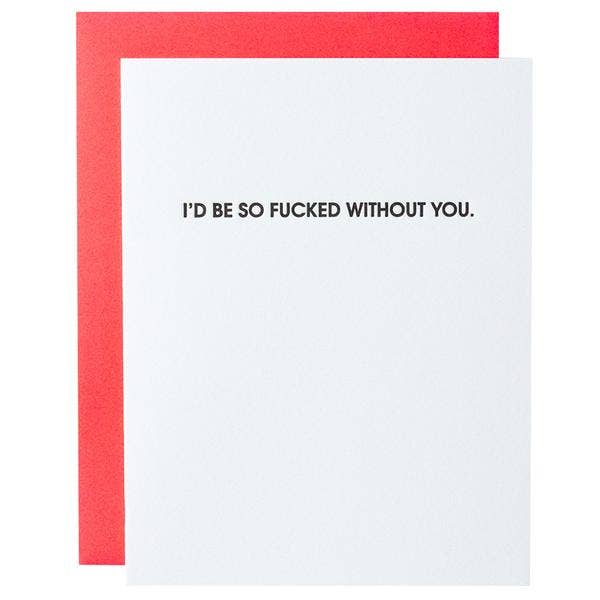Chez Gagné - Fucked Without You - Letterpress Card-Chez Gagné-treehaus