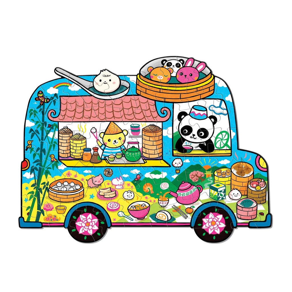 Chronicle - Shaped Scene Dumpling Truck 75 Pc Puzzle (Mudpuppy)-Chronicle-treehaus