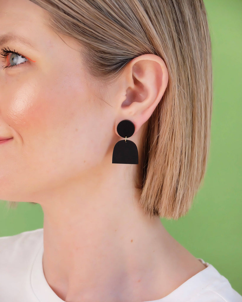 Combinist Goods - Lad Earrings - Black-Combinist Goods-treehaus