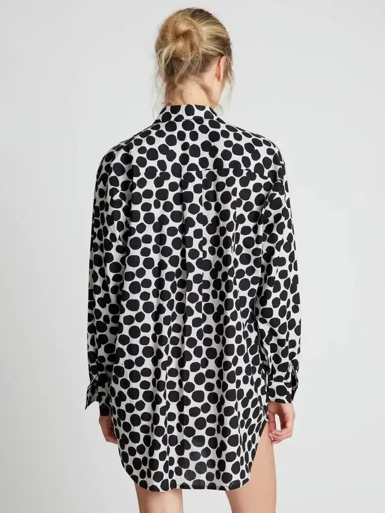 Compañia Fantasica - Abstract Black Dot Voile Shirt-Compañia Fantasica-treehaus